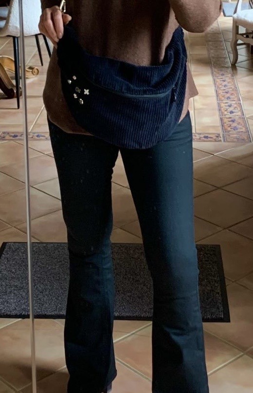 Sac banane velours noir